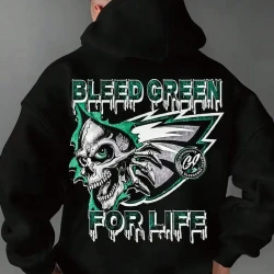 Men's Skull Graphic Cotton Blend Hoodie