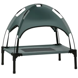 PawHut Elevated Pet Bed with Canopy Shelter