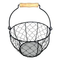 Vintage Iron Egg Gathering Basket for Kitchen