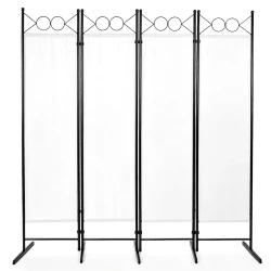 6FT Portable Folding Room Divider Off White Privacy Screen