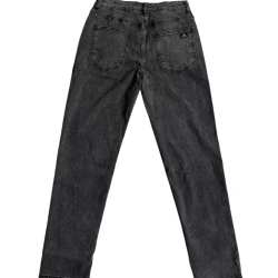 Men Classic Straight Leg Black Grey Denim Jeans