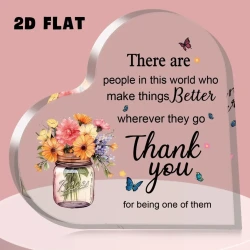 Mason Jar Floral Butterfly Heart Acrylic Decor