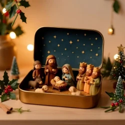Mini Handmade Christmas Nativity Scene Figurine Set