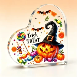 Colorful Sweets Heart Acrylic Fall Halloween Sign