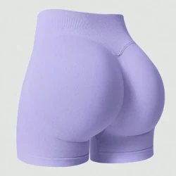Women Solid Color Fitted Running Workout Shorts