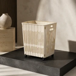 Large Foldable Rolling Laundry Hamper with Wheels