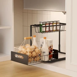 Under Sink Storage Organizers with Pull Out Shelves