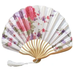 Personalized Silk Bamboo Folding Hand Fan