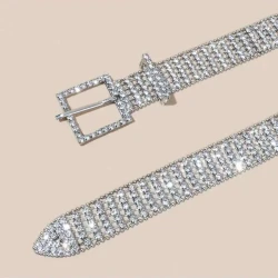 Rhinestone Embellished Waist Belt for Women