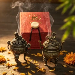 Mini Metal Animal Incense Burner Set