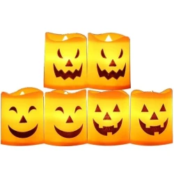 Halloween Flameless LED Candles Orange and Black