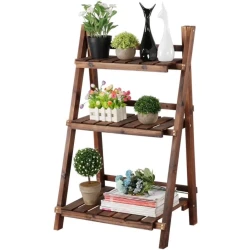 Foldable Ladder Shelves Decorative Wall Leaning Storage