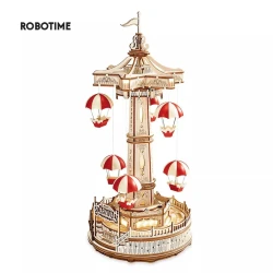 DIY Wooden Parachute Tower Model Music Box