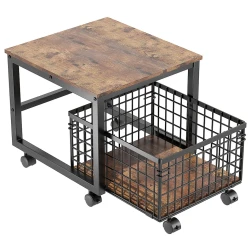 Mini Iron Wood Refrigerator Storage Rack Trolley