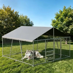 Heavy Duty Outdoor Dog Kennel with Waterproof Roof