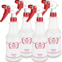 Heavy Duty 24 Oz Spray Bottle 4 Pack Adjustable Nozzle