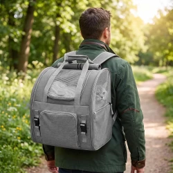 Expandable Cat Carrier Mesh Backpack for Travel