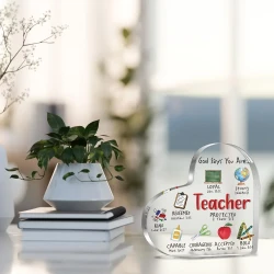 Christian Teacher Heart Acrylic Sign Keepsake Gift