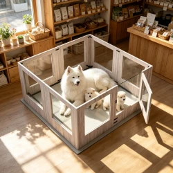 Tempered Glass Dog Playpen for Indoor Pets