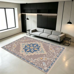 Vintage Persian Geometric Pattern Floor Rug
