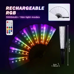 Rechargeable RGB Glow Folding Hand Fan