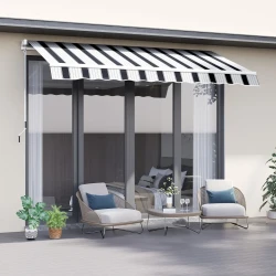 Outsunny Retractable Garden Sun Shade Canopy Awning