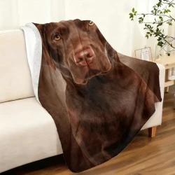 Labrador Dog Print Flannel Throw Blanket