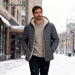 Men's Insulated Hooded Puffer Jacket for Winter