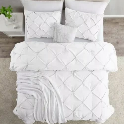 Pinch Pleat Pintuck Duvet Cover Set