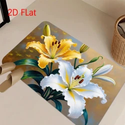 Floral Pattern Soft Indoor Outdoor Doormat