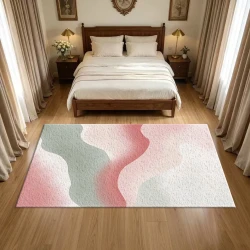 Soft Gradient Wavy Abstract Floor Rug