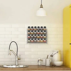 4 Tier Wall Mounted Spice Jar Organizer Rack