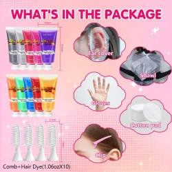 Vibrant Temporary Hair Color Wax Set for Kids