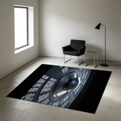 Futuristic Sci-Fi Metal Round Carpet Mat