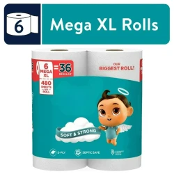 Mega XL 2-Ply Toilet Paper 6 Big Rolls