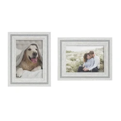Elegant Gray Beaded 5x7 Tabletop Photo Frame