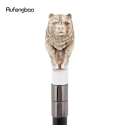 Silver Bear Head Decorative Walking Cane for Cosplay
