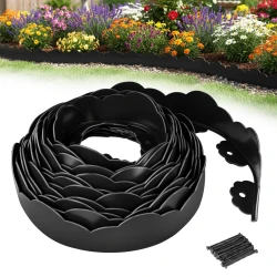 Flexible Garden Lawn Edge Border Fence Black Outdoor Decor