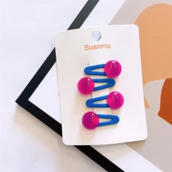 Cute Transparent Jelly Bean Hair Clips for Girls
