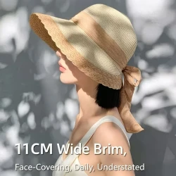 Womens Lightweight Summer Straw Hat for Sun Protection