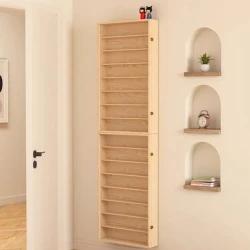 6 Tier Wall Mounted Wooden Display Case