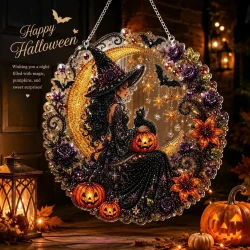 Shiny Halloween Diamond Art Suncatcher Kit