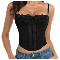 Vintage Women's Corset Style Sleeveless Crop Top
