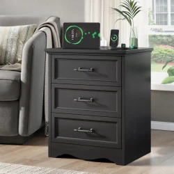 Modern Farmhouse Bedroom Furniture Set with Nightstand