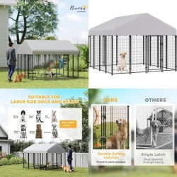 Heavy Duty Outdoor Dog Kennel with Waterproof Cover
