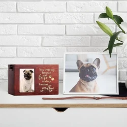 Handcrafted Dog Urn with Photo Display for Pets
