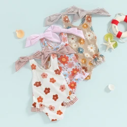 Floral Ruffle Toddler Girl Swimwear Beach Suit