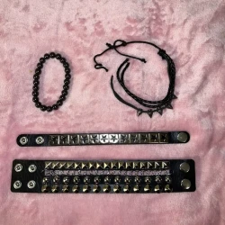 Fashionable Hip Hop Leather Studded Cuff Bracelets