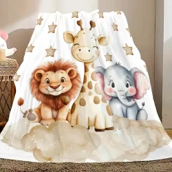 Safari Animal Print Baby Blanket for Nursery