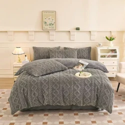 Luxury Velvet Three Piece Bedding Set